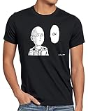 CottonCloud Saitama OK Manga Herren T-Shirt One Punch OPM, Größe:L, Farbe:Schwarz