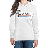 Corona California Vintage Retro Damen Kapuzenpullover Hoodie Small Weiß