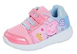 Peppa Pig Mädchen Turnschuhe Glitzer Sport Sneaker Casual Sommerschuhe, rosa, blau, 24 EU