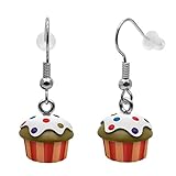Soul-Cats 1 Paar leichte Cupcake Ohrringe aus Kunsstoff für Damen, Mädchen