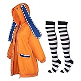 Rcrllya Anime Kakegurui Yomoduki Runa Cosplay Kostüme Hoodie Zwanghafter Spieler Kapuzen Pullover Perücken Anzug Halloween Kostüm (Runa Yomozuki,XXL)