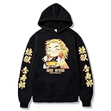 zhedu Anime Hoodie Rengoku Kyoujuro Mit Kapuze Männer Frauen Übergroßen Lose Pullover Streetwear Tops Harajuku Trainingsanzug (Color 01,XXL)