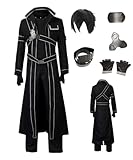MANMICOS US Größe Anime SAO Cosplay Kostüme Kirito Outfit Männer schwarz Anzug (XX-Large)
