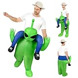 AYBUY Aufblasbares Alien Kostüm, Grün Aufblasbare Kostüme, Angenehm Tragbar, Aufblasbares Kostüm Alien Erwachsene Mit Aufblassystem, Karneval Halloween Grün Kostüm Cosplay für Party 160-190 cm