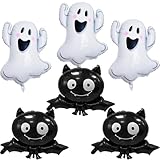 DazzJoy 6 Stück Halloween Luftballons, XXL Geist Fledermaus Luftballon Tiere Ballons, Halloween Fledermaus Geister Deko Folienballon, Halloween Balloons für Halloween Party Deko, Kindergeburtstag Deko