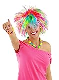 Folat 26726 Halloween Perücke Regenbogen Wuschelkopf, Bunt, Einheitsgröße