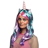Boland 85818 - Perücke Einhorn Daydream, mit Ohren und Horn, Langhaar glatt, Karneval, Halloween, Fasching, Mottoparty, Verkleidung, Theater