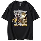 Genshin Impact Zhongli T-Shirt Spiel Zhongli Cosplay Kostüm Bedruckte T-Shirts Kurzarm Rundhalsausschnitt Sommer Lässige T-Shirts Tops für Unisex