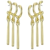 Emibele Zoro Ohrringe, Anime Ohrhänger Kostüm Cosplay, Piercing Manschette Klaue Tropfen Ohrringe Schmuck Geschenk für Anime Zoro Liebhaber Fans, Gold