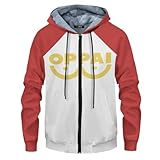 Zhongkaihua One Punch Man Cosplay Kostüm Saitama Pullover Hoodie Zip Up Hoodies Langarm Gepolsterte Weatshirts, Saitama Hoodie, XXL