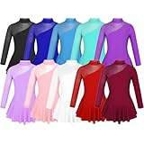Tanz Kleid Ballettkleid Tanzkleid Garde Eiskunstlaufen Einteiler mit Body, Schwarz, 146-152