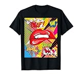Funny Shirts JG Damen Retro Pop Art T-Shirt, Schwarz, S, Halbarm, Klassisch, Klassische Passform, Baumwolle 50%, Polyester 50%