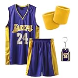 Pardofelis Basketball Trikot Herren Kinder Set, Basketball Shirt und Shorts mit 2 Schweißband, Basketball Jersey Trainingskleidung Atmungsaktives Sportbekleidung (XXL, Lila-24)