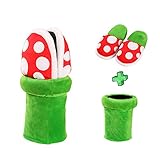 Piranha Plants Plush Home Wear Hausschuhe Cannibal Flower Shape Cosplay Schuhe/Dot Muster Hausschuhe Loafer mit Pipe Topflappen für Erwachsene Teens Home Schuhe Weihnachtsgeschenke