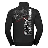 NORDGARD Viking Jacke Nordisk in schwarz I Größe XXL I Stehkragenjacke aus 80% Baumwolle & 20% Polyester I Wikinger-Jacke mit Rückendruck I Ideal für Freizeit & Sport I OEKO-TEX zertifiziert