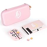 BelugaDesign Moon Switch Bundle | Kawaii Pink White Pastel Sailor Anime Tragetasche Shell Cover Daumengriffe für Mädchen | Kompatibel mit Nintendo Switch Standard