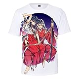 XSLGOGO Unisex Anime Inuyasha 3D T-Shirt Casual Top Sport Higurashi Kagome Cosplay T-Shirt 3D T-Shirt Summer Tee