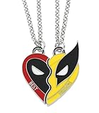 Celiodd 1 Paar Deadpool Wolverine Kette,Dead Figur Maske Modell Zubehör,Wolverine Necklace,Deadpool Wolverine Blu Ray,Modepersönlichkeit,mit Halbem Anhänger,Ketten Geschenk für Beste Freunde
