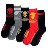 United Labels 5 Paar Game of Thrones Socken für Herren, Schwarz Rot Grau, 40-45, Herrensocken, Männer Strümpfe