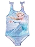 Disney Die Eiskönigin Badeanzug mit Schleifen für Mädchen - ELSA Frozen Kinder Schwimmanzug Blau (DE/NL/SE/PL, Numerisch, 110, 116, Regular, Blau)