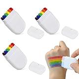 XPEX 3 Stück Regenbogen Schminke Gesichtsfarbe,Regenbogen Schminkstift Schminkstifte,Rainbow Schminke,Gay Pride Regenbogen Flagge Schminke Für Regenbogen Lgbt Party,Paraden,Theaterschminke(6 Farben)