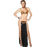 Fancyland Women's Kostüm Princess Leia as a Slave Dessous Reizwaesche Lingerie-BH-Rock-Halsband String Set