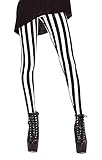Aventy Damen-Leggings mit Einhorn-Regenbögen, Digitaldruck, enge Leggings, dehnbare Hose, Skinny-Hose, Workout (schwarz-weiße Streifen), Schwarz und Weiß gestreift, Einheitsgröße