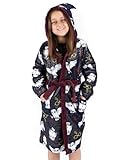 Harry Potter-Bademantel für Mädchen | Kinder Zwei Optionen Rot Hogwarts ODER Blau Hedwig Pyjama-Robe | Magischer Bademantel mit Hexenhut-Kapuze