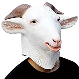 CreepyParty Ziegenmaske Halloween Kostüm Party Tierkopf Latex Masken Ziege Karneval Masken