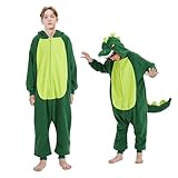 Udekit Weich Schlafanzug Einteiler Niedlicher Dinosaurier Pyjama Robe Strampler Nachtwäsche Cosplay Kostüm Karneval und Halloween Party für Erwachsene X-Large