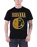 Nirvana Spliced Logo Männer T-Shirt schwarz S 100% Baumwolle Band-Merch, Bands, Nachhaltigkeit