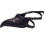 RongXuan Pest Arzt Maske Lange Nase Vogel Steampunk Schwarz Doctor Maske für Halloween Fasching Maskerade Party Kostüm Requisiten
