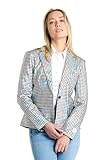 OppoSuits Damen-Blazer - Discoballer-Anzugjacke - Holografisches Silber - Partykostüm