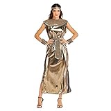 EraSpooky Damen Ägypten Göttin Kostüm Pharao Faschingskostüme Cosplay Halloween Party Karneval Fastnacht Kleid für Erwachsene