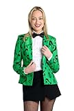 Suitmeister Damen-Blazer - The Riddler DC Comic Characters - Tailliert Party Kostüme - Grün