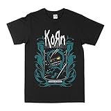 Korn Band Logo Shirt Rare Korn Band World Tour Rock Metal Black US Size T-Shirt Black L