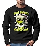 MoonWorks Sweatshirt Herren Weihnachtspullover Grinch Spruch Weihnachten Weihnachtmuffel Weihnachtsoutfit Männer schwarz L