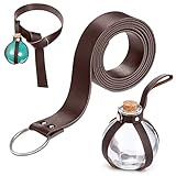 RoserRose Halloween Nekromanten Anzug, Mittelalter Kleidung, mit 250ml Zaubertrank FläSchchen, Mittelalter GüRtel, GüRtelschlaufe, für Cosplay, Zauberer, Hexe KostüM ZubehöR - Schwarz