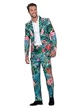 Smiffys Hawaii Flamingo-Tropen-Anzug, Mehrfarbig
