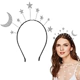 Amosfun Stern Mond Stirnband Geburtstagsfeier Haarband Glitzer Haarschmuck für Geburtstag Kostümparty