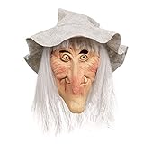 Bristol Novelty BM200 Hexenmaske mit grauem Hut und Haar, Grey, Einheitsgröße
