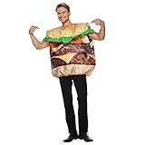 EraSpooky Hamburger Kostüm für Erwachsene Unisex lustiger Lebensmittel Halloween Party Anzug