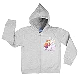 Disney Die Eiskönigin Pullover für Mädchen - Frozen Kinder Kapuzenpullover Hoodie Sweatshirt Grau (as3, Numeric, Numeric_110, Numeric_116, Regular, 110-116)
