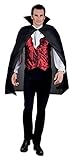 Boland 96922 - Vampir Umhang mit Kragen, Schwarz, Länge 120 cm, Überwurf, Kostüm, Karneval, Mottoparty, Halloween