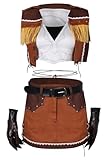Taeyue Tifa Lockhart Cosplay Kostüm FF7 Tifa Cowgirl Outfits Set Halloween Karneval Party Cowboyanzug Anzug für Damen, XL