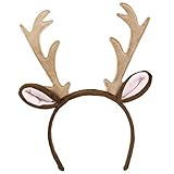 Boland 13442 - Haarreif Rentier, Tiara mit Ohren und Geweih, Reh, Hirsch, Kopfschmuck, Weihnachten, Kostüm, Karneval, Mottoparty