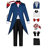bi bi hou Hazbin Hotel Moxxie Cosplay Kostüm Blau Blazer Anime Hazbin Hotel Verkleidung Helluva Boss Moxxie Uniform Weihnachten Halloween Karneval Party Bühnenauftritt Kostüm für Erwachsene