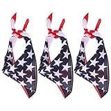 3Pcs Amerikanische Flagge Bandana Stirnband USA Flagge Kopfbedeckung Unisex Bandanas Patriotische Accessoires