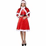 EraSpooky Damen Sweet Miss Santa Claus Outfit Erwachsene Weihnachten Kostüm