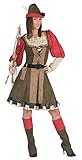 Lady Marian Robin Hood Kostüm für Damen - Grün Rot - Gr. 40/42
